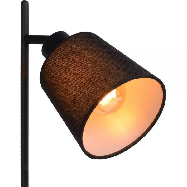 pippa black desk lamp with black shade lucide