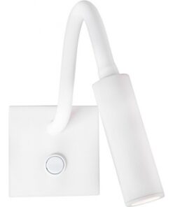 nosor led white adjustable wall lamp with switch