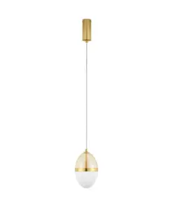 pendul nova luce egna 9009278 led 20w 3000k 2151lm gold metal cognac opal glass ip20 048033