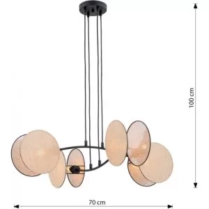 motif 82cm blackampnatural boho 4 light pendant lamp emibig